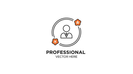 Obraz premium Professional business person icon with abstract elements.