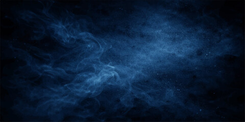Dark blue smoke and abstract motion clouds create a dark textured background of lightning storms and night sky over the sea © NOT BAD