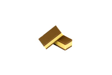 Two pieces of chocolate in multiple layers isolated on transparent background. Png and Jpg image