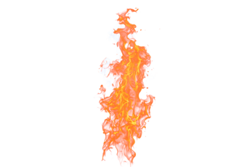 Fire flames isolated PNG for visual overlay with sparks 