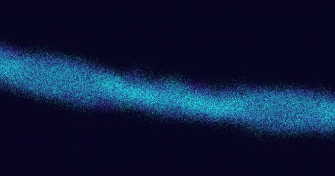 Animation of a long, blue line with many white dots. The line is almost continuous, stretching from the left to the right side of the frame.