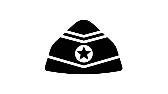 Vector illustration of a classic military-style uniform hat with a star emblem, on transparent background