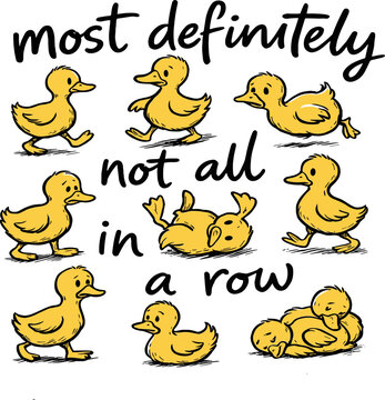 Definitely Not In A Row SVG, Ducks Not in A Row PNG SVG, Funny Ducks Not in A Row SVG
