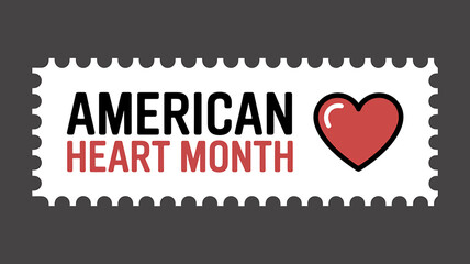 American Heart Month awareness graphic with red heart