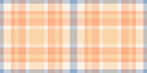 Slim background fabric check, teen seamless plaid vector. Cell texture tartan pattern textile in orange and old lace colors. © SolaruS