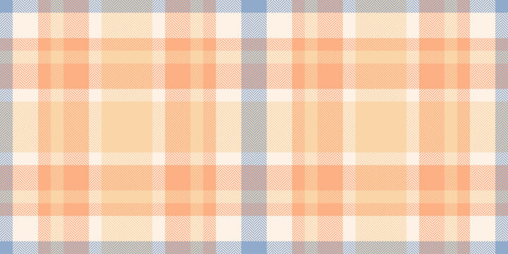 Slim background fabric check, teen seamless plaid vector. Cell texture tartan pattern textile in orange and old lace colors.