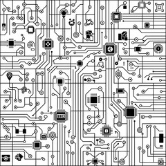 Fototapeta premium Abstract Digital Circuit Board Pattern