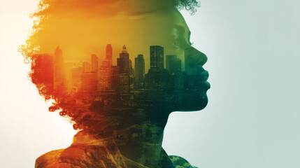 Valeriadmd silhouette of a black woman over city skyline showing themes of equality and empowerment for History Month