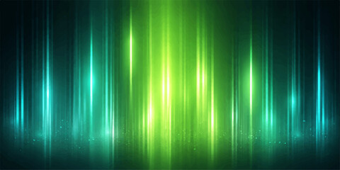 Abstract colorful and green vector background design featuring light wave lines and digital technology patterns with a bright gradient energy texture and blue space backdrop illustration