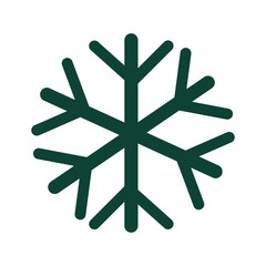 Dark Green Minimalist Snowflake Icon