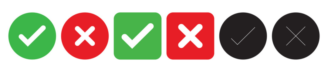 check mark icon button set.