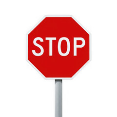 Red stop sign isolated on transparent background