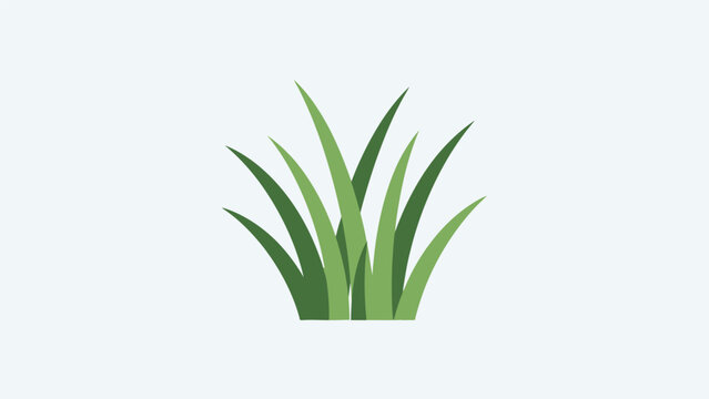 Simple green grass illustration on white background.