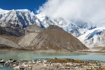 Mount Cho Oyu peak mountain panorama himalaya landscape