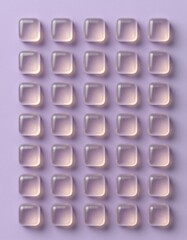 Delicate Tiny Gummy Cubes with Sparkles on Soft Purple Background