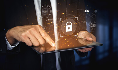 AI cyber security system using biometric authentication and privacy control. Cyber security protects identity, cybersecurity detects threats, cybersecurity ensures safety, and secures data. Vouch