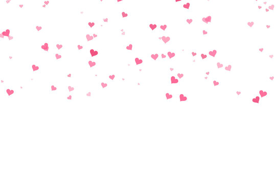 Elegant shower of vibrant pink hearts creating a loving and festive atmosphere on a black backdrop isolated on transparent background
