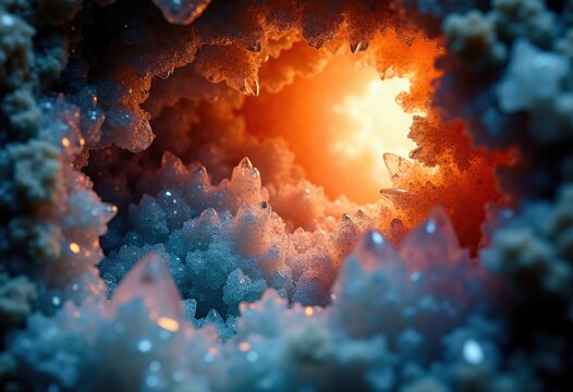 Captivating Hollows of Crystalline Geode Rock Mystical Inner Realm Jewel-like Deposits