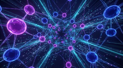 Obraz premium Neural Network Visualization: Immerse yourself in the intricate architecture of a neural network.
