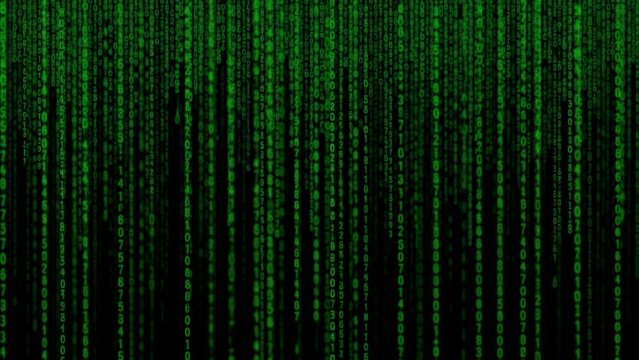 Green Binary Code Background Stream.