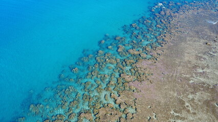 Coral Reef from Above in this beautiful ocean aerial shot