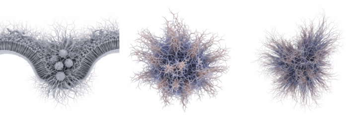 Cell Proteasome (26S, 20S Complex) Large Protein Complex Degrading Ubiquitin-Tagged Proteins for Protein Quality Control, Regulation and Cellular Homeostasis in Eukaryotic Cells Isolated on White Back