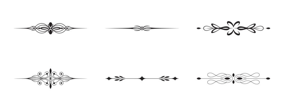 Vintage ornamental dividers set for elegant page decoration and text separation