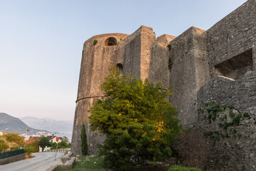 Fototapeta premium Exterior of Forte Mare, an ancient stone fort of Herceg Novi, Montenegro