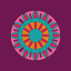 round colour mandala isolated on a white background. Vector illustration