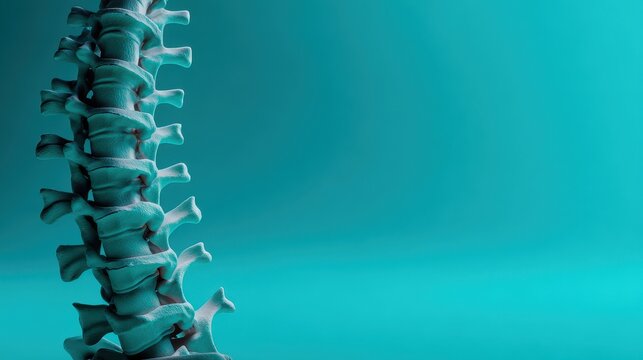 Telehealth and spinal recovery idea Turquoise theme room for text