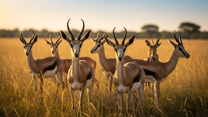 Golden Dawn: Deer Herd in Open Grass
Velvet Prairie: Fallow Deer in Sunset
Silhouetted Splendor: Antlers and Amber Grass