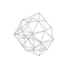 Minimal Triangle Mesh Isolated on Transparent Background with Clean Geometric Lines