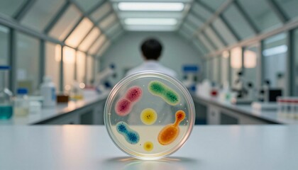 Vibrant Microbial Cultures in Laboratory