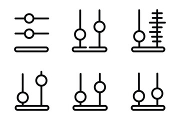 Obraz premium Black Outline Adjustment Slider and Control Panel Icon Set