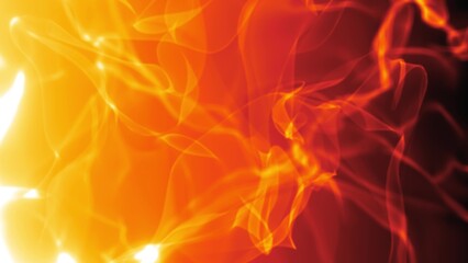 Hot glowing orange flames and abstract firelight swirls
