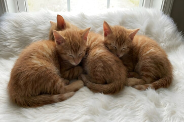 Cozy Sleeping Ginger Kittens