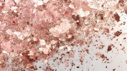Rose Gold Flakes on White Surface