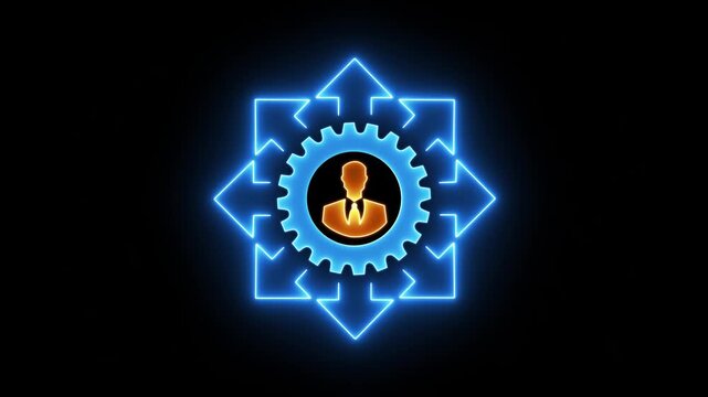 Business opportunity concept. situation where a person or organization identifies a need or demand in the market. Glowing neon line animated opportunity icon isolated on transparent background.