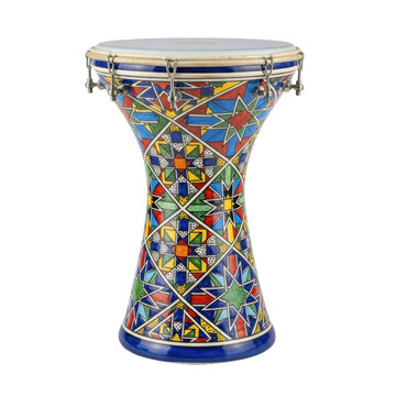 Darbuka drum with colorful pattern