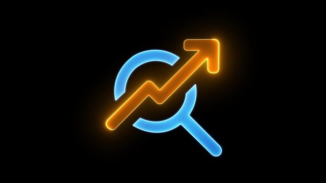 SEO, Search Engine Optimization for promoting ranking traffic on website and optimizing your website to rank in search engines. Glowing neon line of SEO icon isolated on transparent background.
