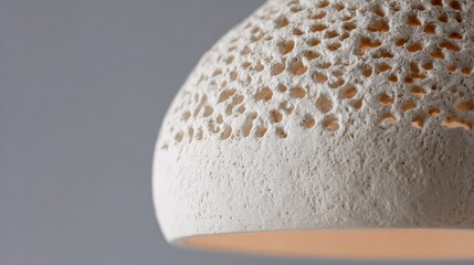 Close-up of a white lampshade with a textured surface.
