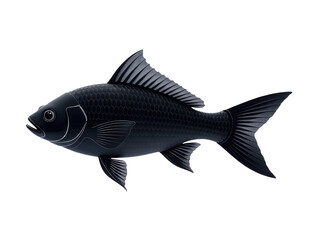 Obraz premium A black fish is suspended in mid-air, defying gravity