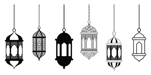 lantern,ornament,islamic line art illustration for cultural decoration design vector graphic for festival theme © THE VECTOR STATION 
