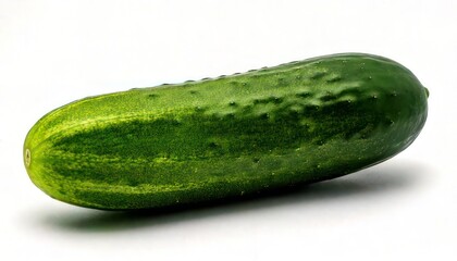 Fresh Green Cucumber on White Background.