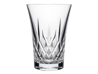 A transparent glass with a decorative pattern