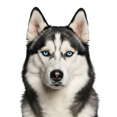 Obraz premium A close-up portrait of a majestic siberian husky with piercing blue eyes