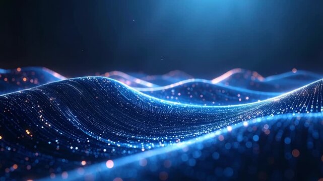 Digital Waves: Dynamic digital abstract art. a representation of the flowing motion. Evoking a sense of innovation and technological advancement.
