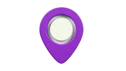 Purple 3D Location Pin Icon