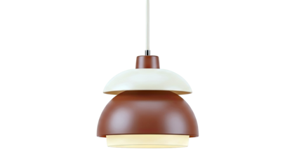 Retro Mushroom-Shaped Pendant Light with Cream and Brown Layers