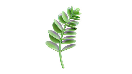 Stylized Green Leafy Stem